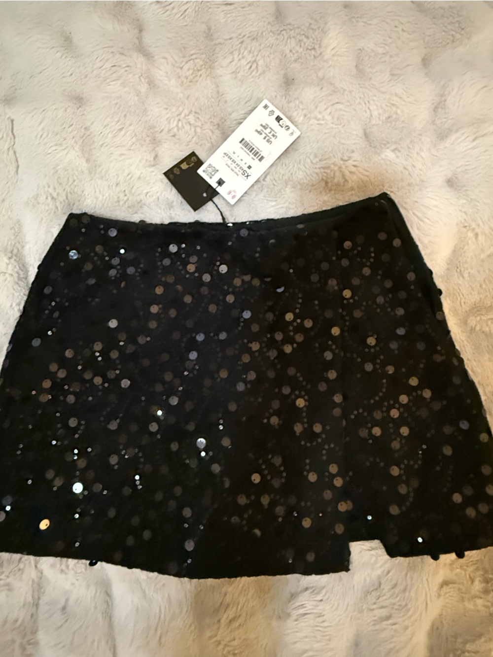 River Island Black Sequin Mini Skirt